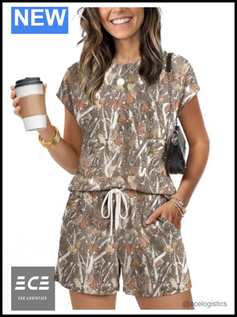 Two Piece Shorts Set Women Cap Sleeve Drawstring Lounge Vacation Matching Set